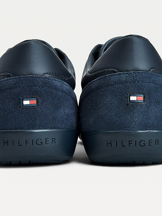 Tommy Hilfiger Signature Mixed Panel Lær Joggesko Herre Blå | UORLGB-710