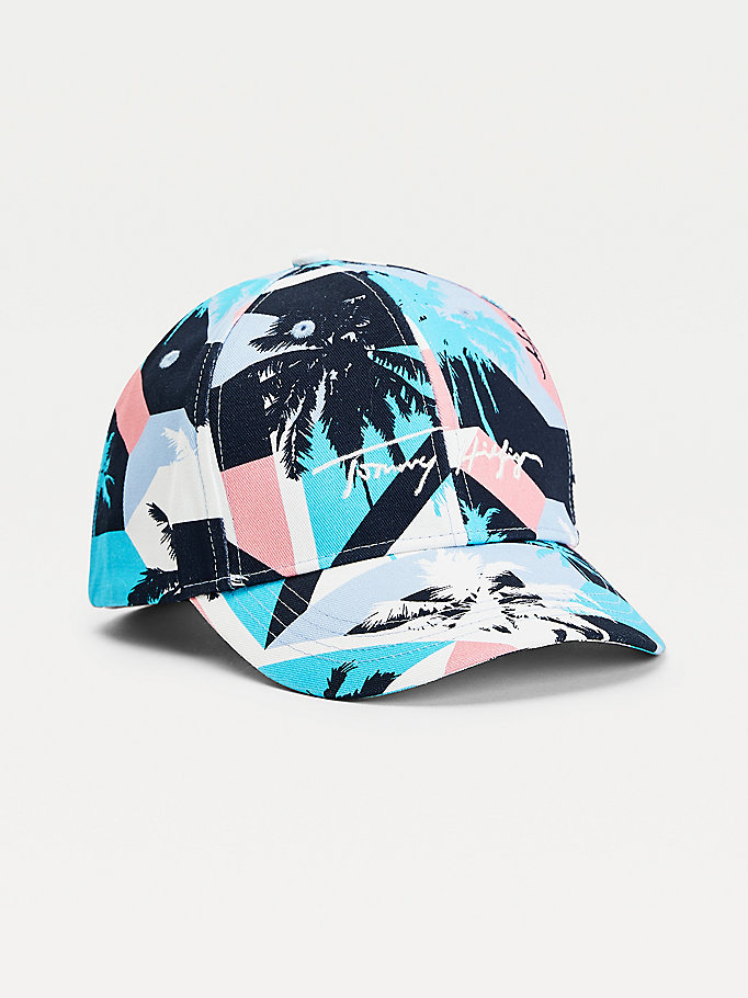 Tommy Hilfiger Signature Palm Print Hatt Gutt Blå | KJQHIB-019