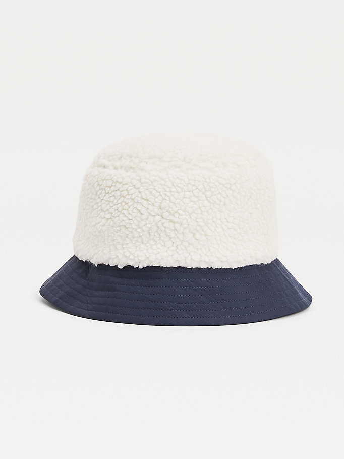 Tommy Hilfiger Signature Shearling Bucket Hatt Gutt Blå | EKCLGH-850