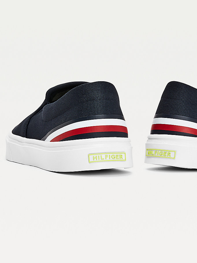 Tommy Hilfiger Signature Tape Lette Slip-On Joggesko Herre Blå | OYQCVH-579