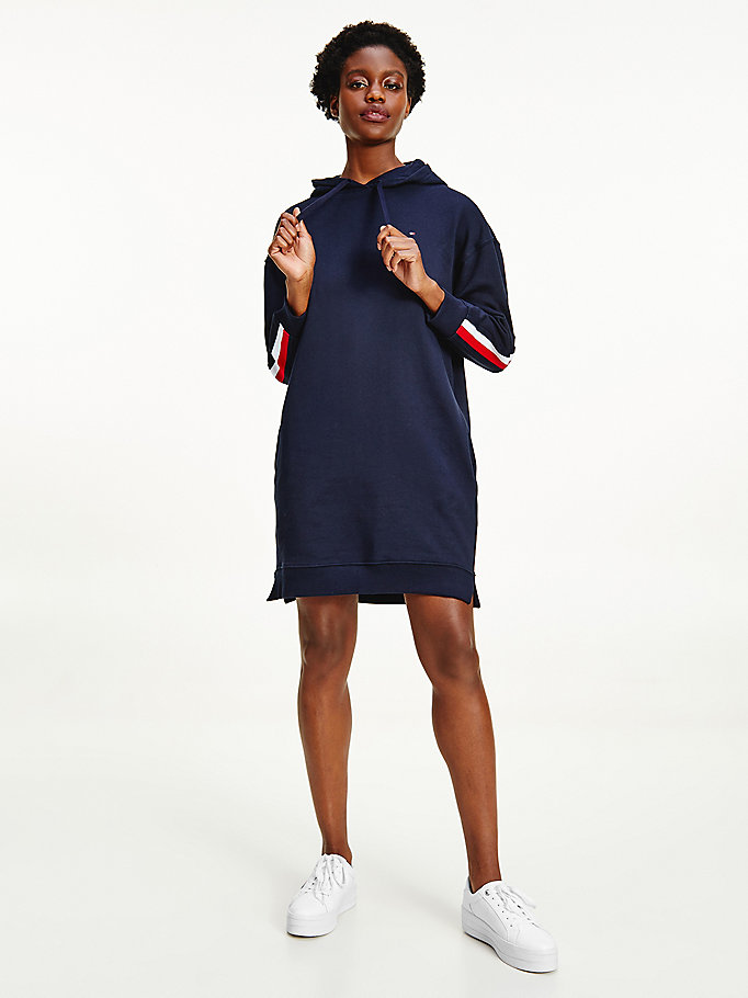 Tommy Hilfiger Signature Trim Kjoler Dame Blå | YRZNOH-037