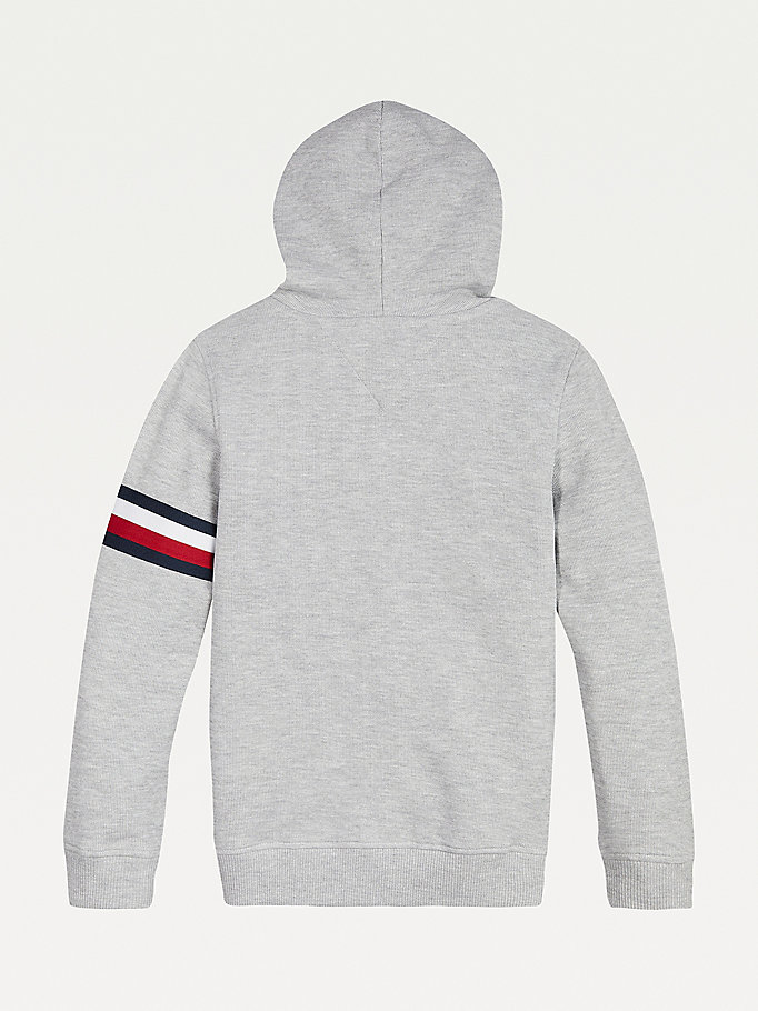 Tommy Hilfiger Signature Zip-Thru Hettegensere Gutt Grå | RJFVTN-041