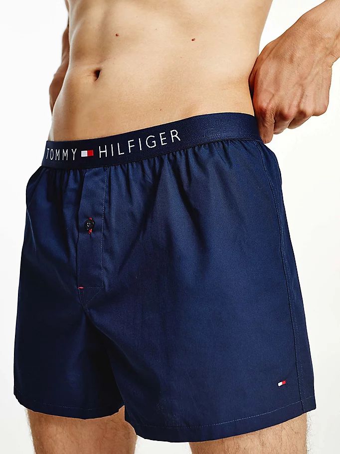 Tommy Hilfiger Smart Bomull Poplin Boxers Undertøy Herre Blå | ISTDJW-293