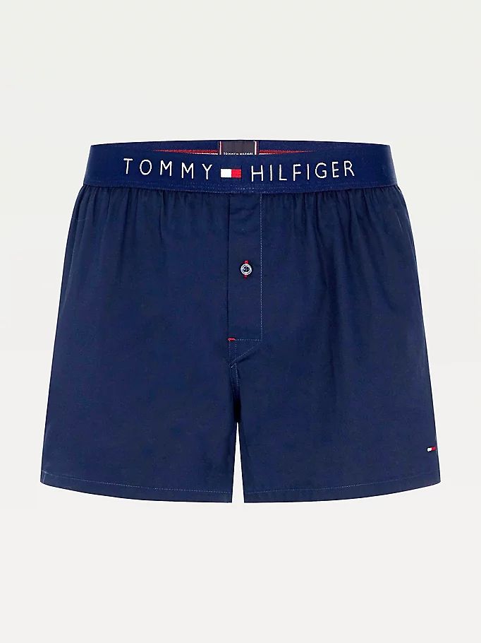 Tommy Hilfiger Smart Bomull Poplin Boxers Undertøy Herre Blå | ISTDJW-293