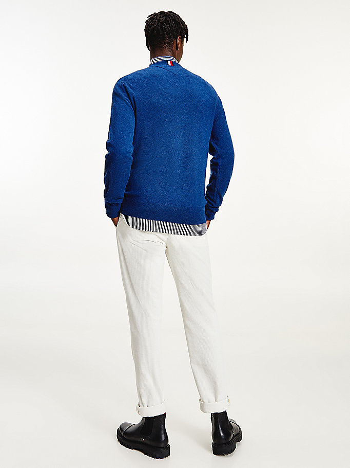 Tommy Hilfiger Soft Merino Wool Crew Neck Gensere Herre Blå | LBMDGH-376