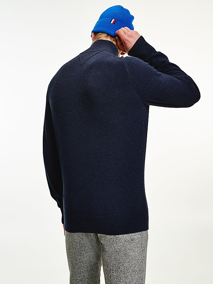 Tommy Hilfiger Soft Merino Wool Half Zip Gensere Herre Blå | REPZID-129