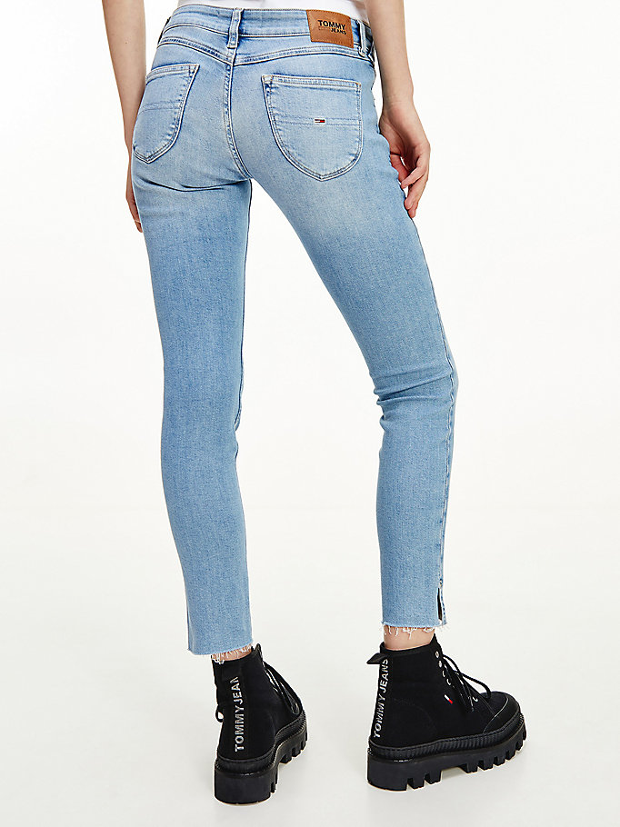 Tommy Hilfiger Sophie Low Rise Spli Skinny Jeans Dame Blå | ZWHJDI-948