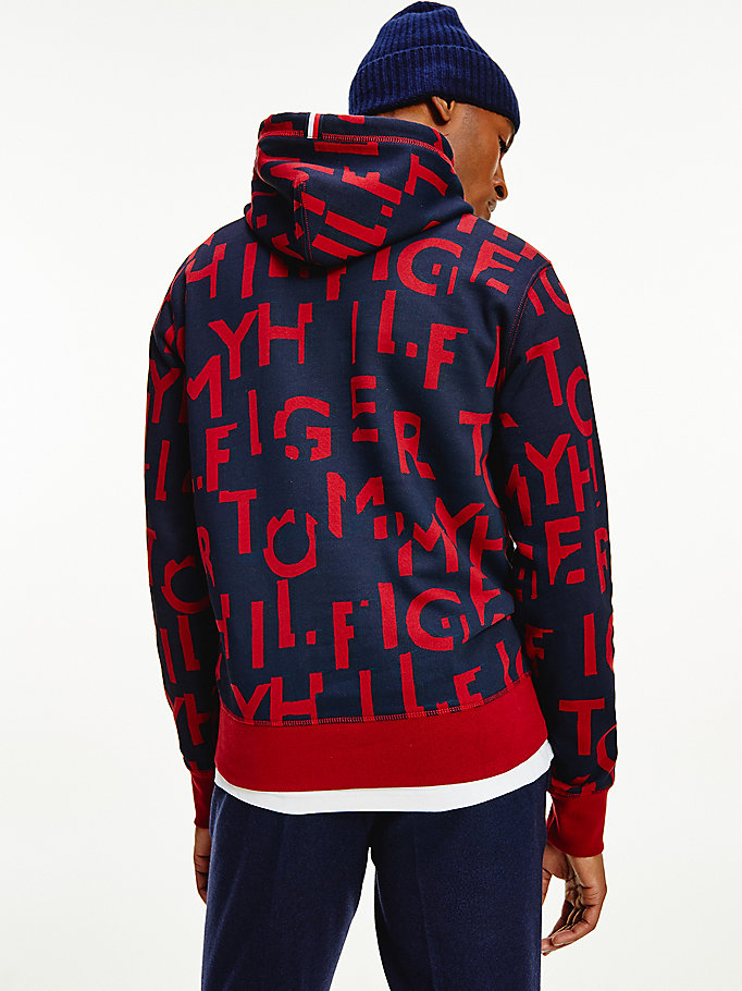 Tommy Hilfiger Spell Out Print Hettegensere Herre Rød | PSTGNU-058