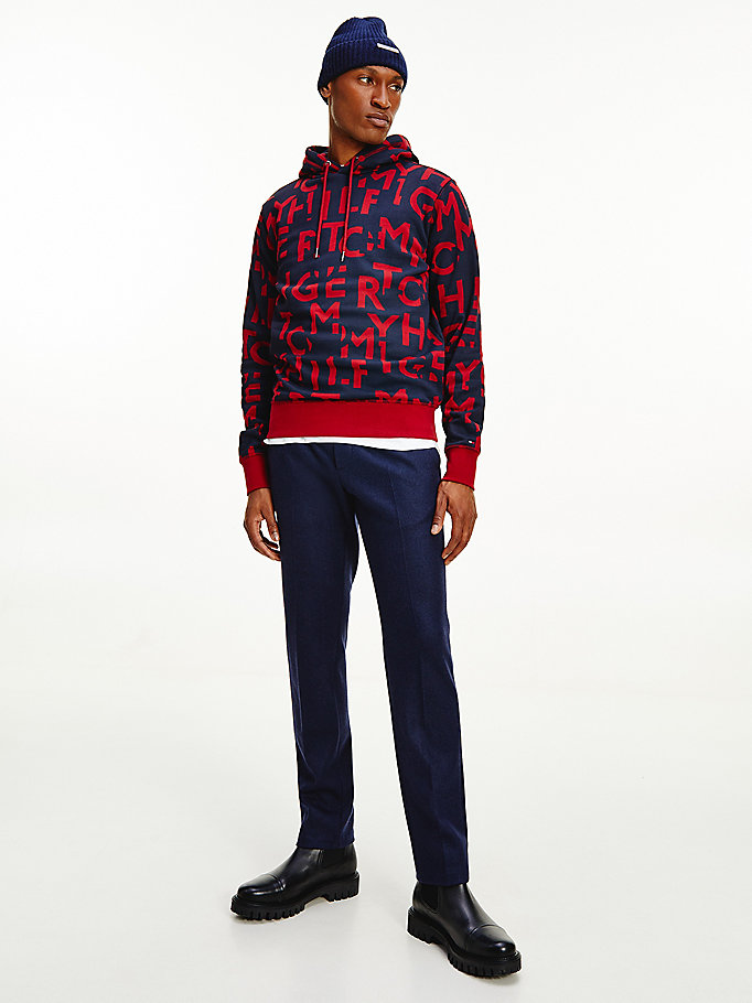 Tommy Hilfiger Spell Out Print Hettegensere Herre Rød | PSTGNU-058