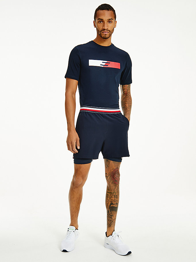 Tommy Hilfiger Sports 2-In-1 Trenings Shorts Herre Blå | CDQMYJ-961