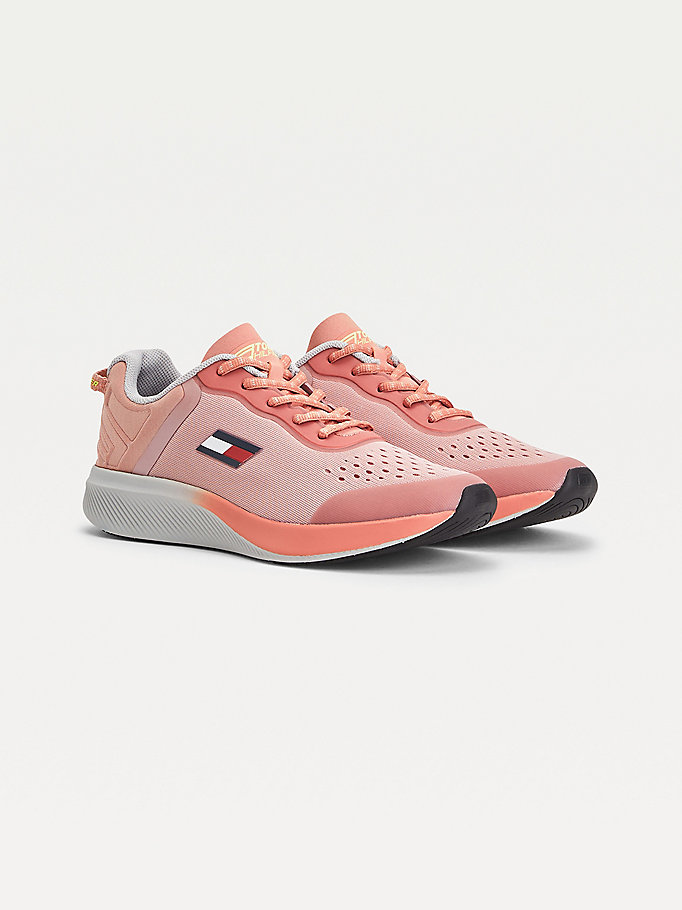 Tommy Hilfiger Sports Mixed Panel Joggesko Dame Rosa | SXVHUQ-083