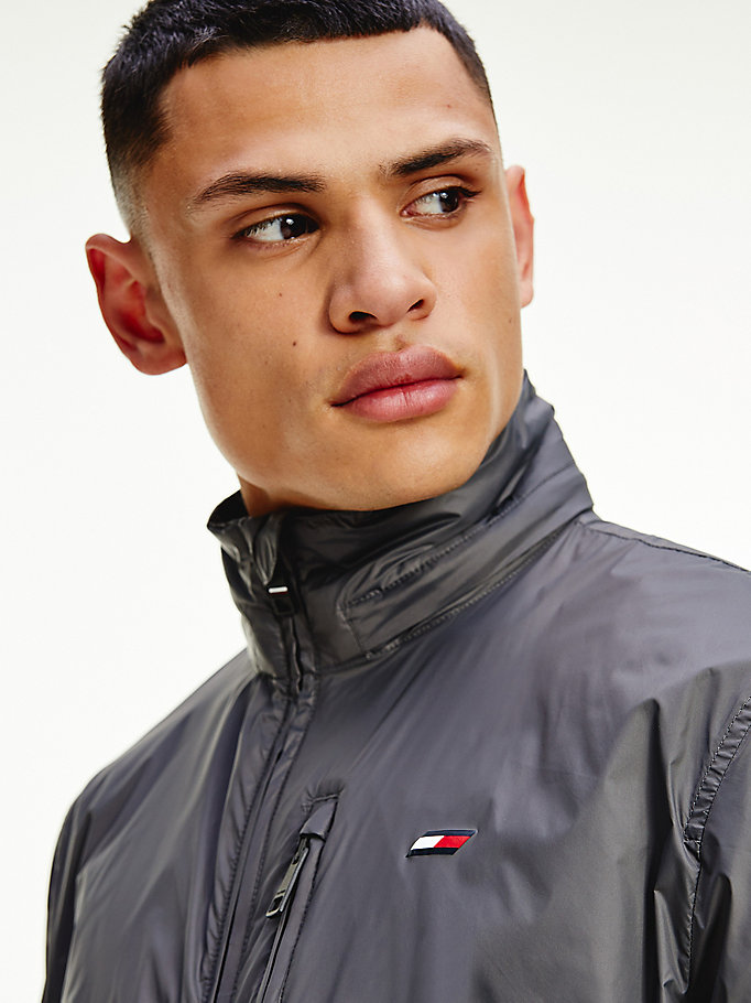 Tommy Hilfiger Sports Packable Vann Repellent Windbreaker Jakke Herre Grå | VIGHFK-754