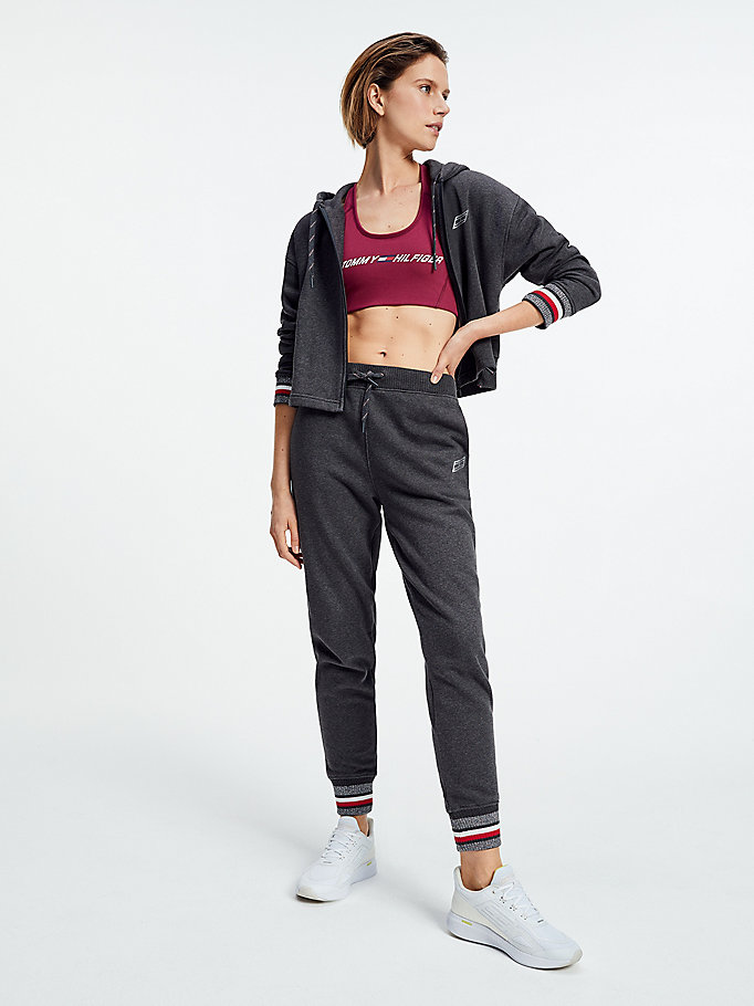 Tommy Hilfiger Sports Relaxed Fit Metallic Detail Joggers Dame Grå | SXIHZV-463