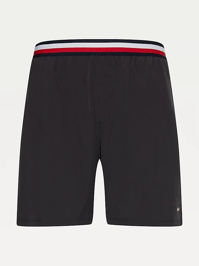 Tommy Hilfiger Sports Signature Tape Recycled Shorts Herre Svarte | HPDEWL-189