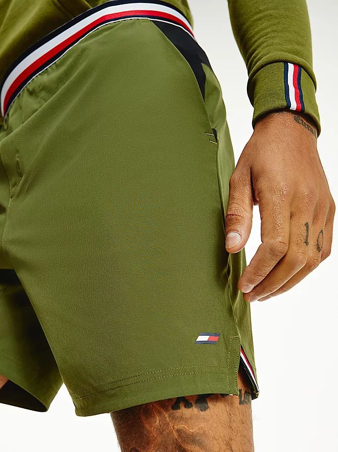 Tommy Hilfiger Sports Signature Tape Recycled Shorts Herre Grønn | OAFJXC-451