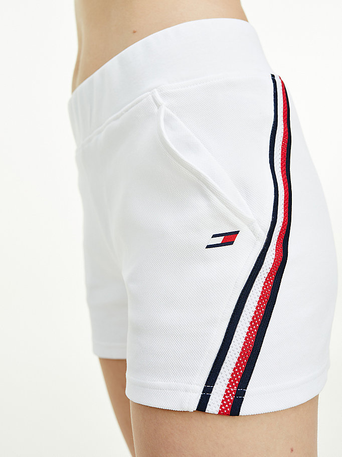 Tommy Hilfiger Sports Th Cool Pique Shorts Dame Hvite | NJSVDW-421