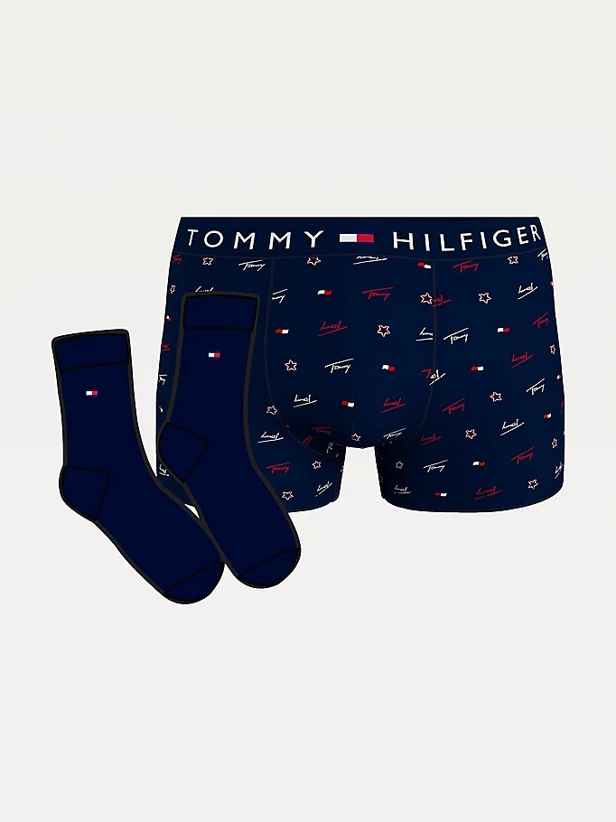 Tommy Hilfiger Stretch Bomull Trunks And Socks Set Undertøy Herre Brune | WKHQOB-038