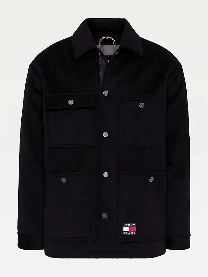 Tommy Hilfiger Stretch Moleskin Worker Jakke Herre Svarte | WZRNTY-487