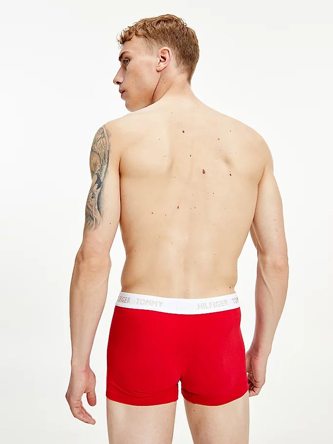 Tommy Hilfiger Stretch Organic Bomull Shimmer Logo Trunks Undertøy Herre Rød | HCTLPO-470