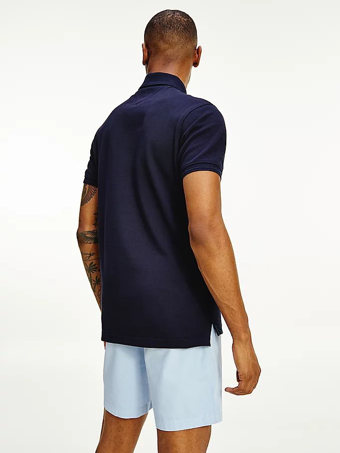 Tommy Hilfiger Stretch Organic Bomull Slim Fit Polo T Skjorte Herre Blå | XOWEQM-018