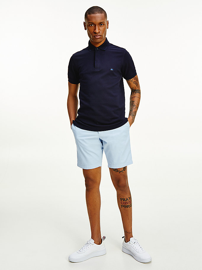 Tommy Hilfiger Stretch Organic Bomull Slim Fit Polo T Skjorte Herre Blå | XOWEQM-018