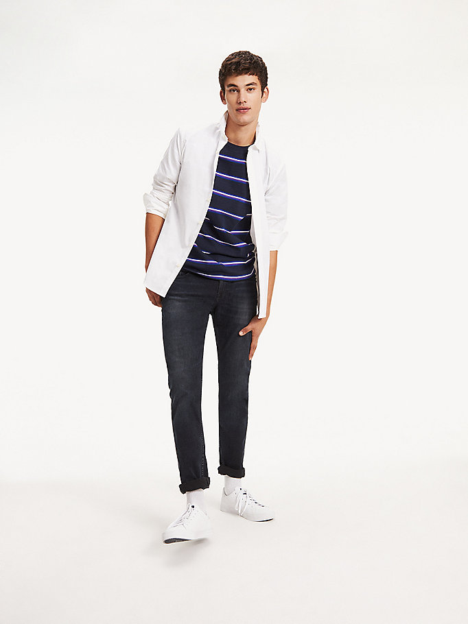 Tommy Hilfiger Stretch Slim Fit Skjorte Herre Hvite | ICOTXA-092