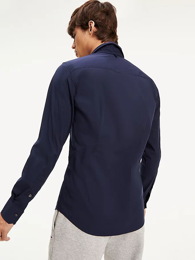 Tommy Hilfiger Stretch Slim Fit Skjorte Herre Blå | PSKZFB-970