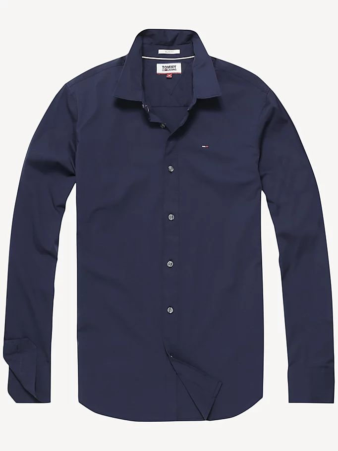 Tommy Hilfiger Stretch Slim Fit Skjorte Herre Blå | PSKZFB-970