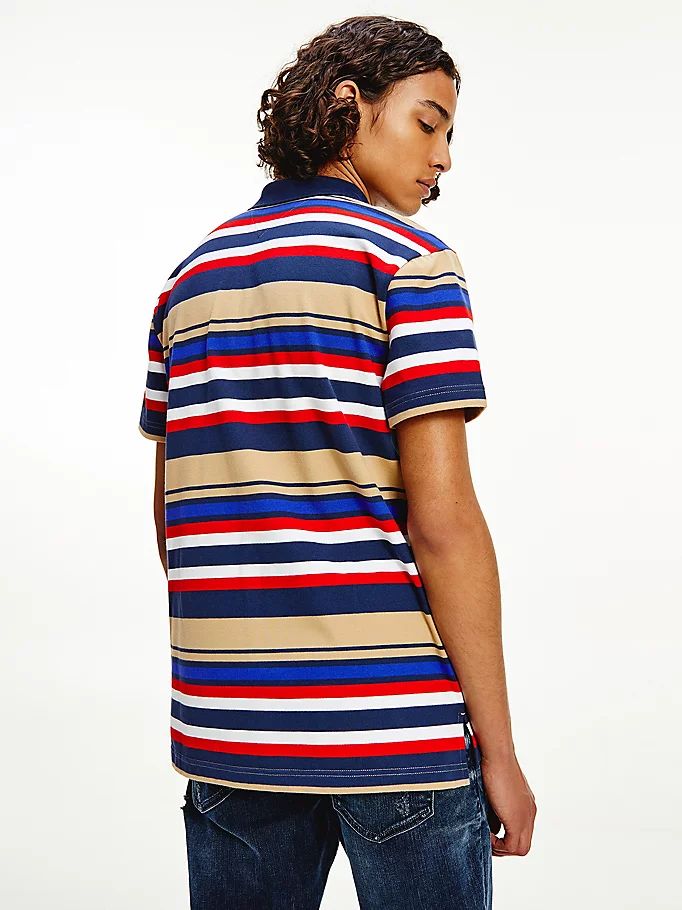 Tommy Hilfiger Stripe Badge Polo T Skjorte Herre Khaki | TAUYJE-834