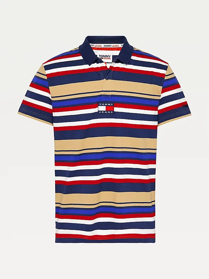 Tommy Hilfiger Stripe Badge Polo T Skjorte Herre Khaki | TAUYJE-834