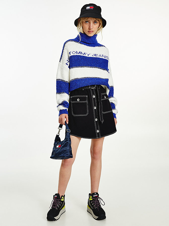 Tommy Hilfiger Stripe Gensere Dame Lilla | FVKYNE-134