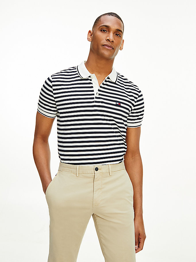 Tommy Hilfiger Stripe Motion Flag Regular Polo T Skjorte Herre Blå | WDZANX-490