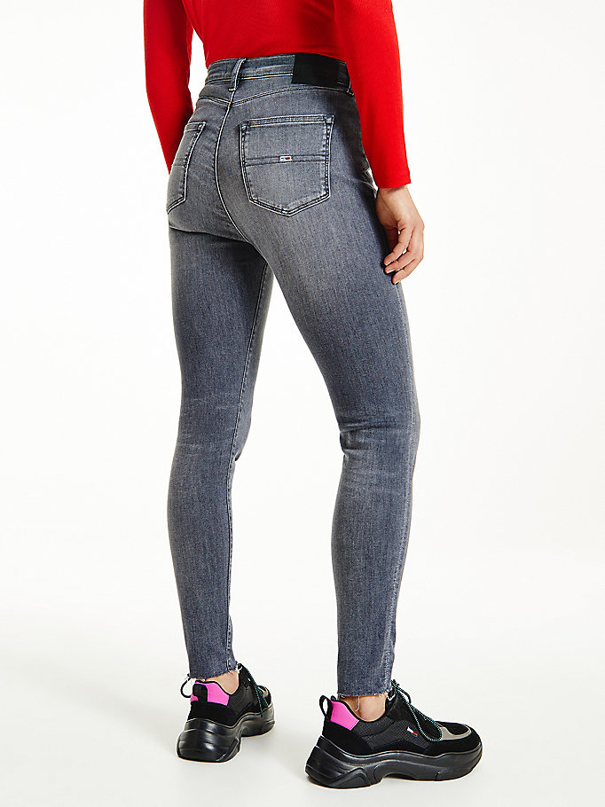 Tommy Hilfiger Sylvia High Rise Raw Skinny Jeans Dame Blå | GQPEZU-549