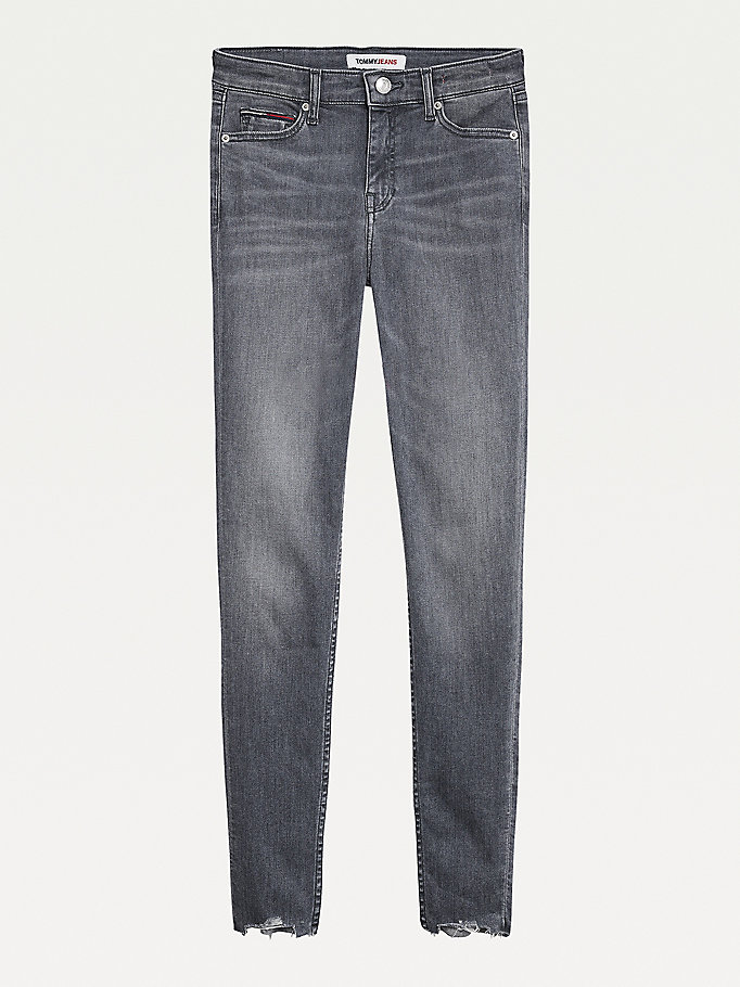 Tommy Hilfiger Sylvia High Rise Raw Skinny Jeans Dame Blå | GQPEZU-549