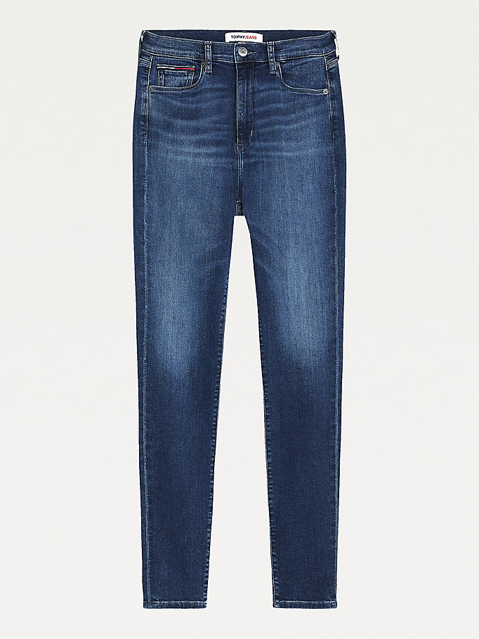 Tommy Hilfiger Sylvia High Rise Super Skinny Jeans Dame Blå | JLTIGO-286