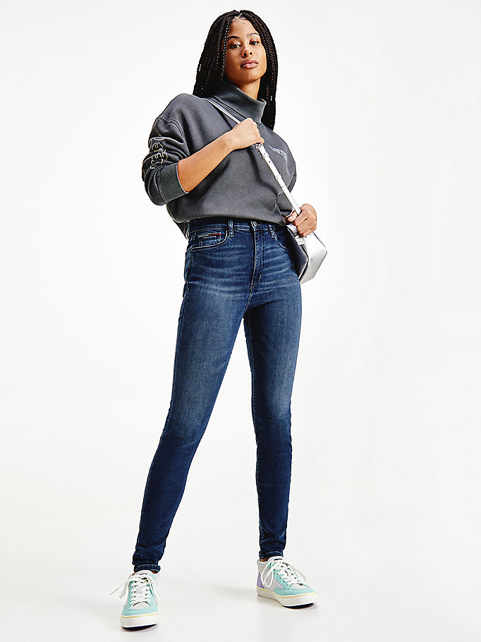 Tommy Hilfiger Sylvia High Rise Super Skinny Jeans Dame Blå | JLTIGO-286