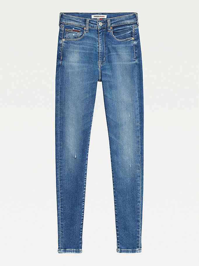 Tommy Hilfiger Sylvia High Rise Super Skinny Jeans Dame Blå | LKGHVM-204