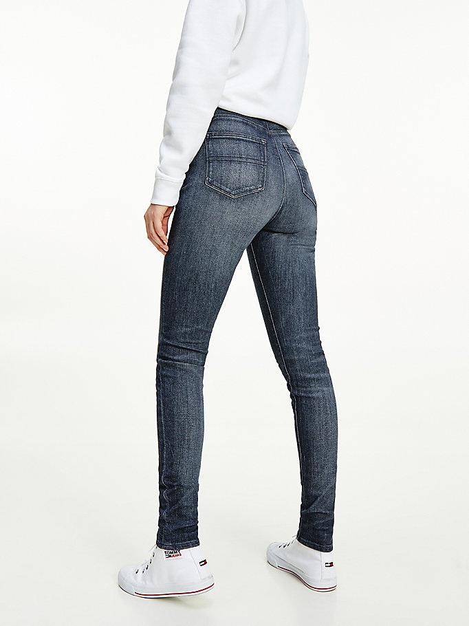 Tommy Hilfiger Sylvia High Rise Super Skinny Jeans Dame Blå | ZDBFUI-189