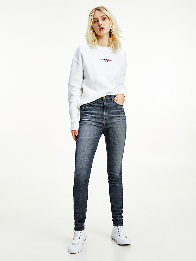 Tommy Hilfiger Sylvia High Rise Super Skinny Jeans Dame Blå | ZDBFUI-189