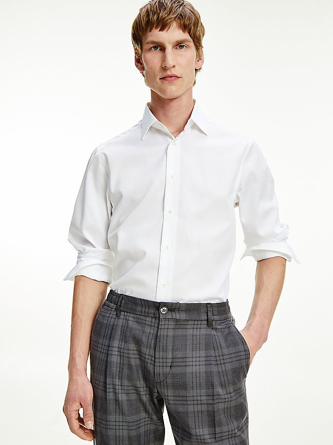 Tommy Hilfiger Tailored Non Iron Skjorte Herre Hvite | QKJLHZ-021