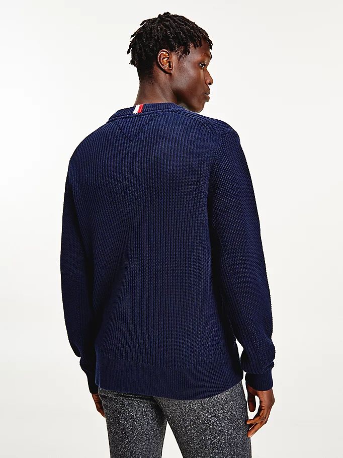 Tommy Hilfiger Textured Relaxed Fit Gensere Herre Blå | FEKONV-546