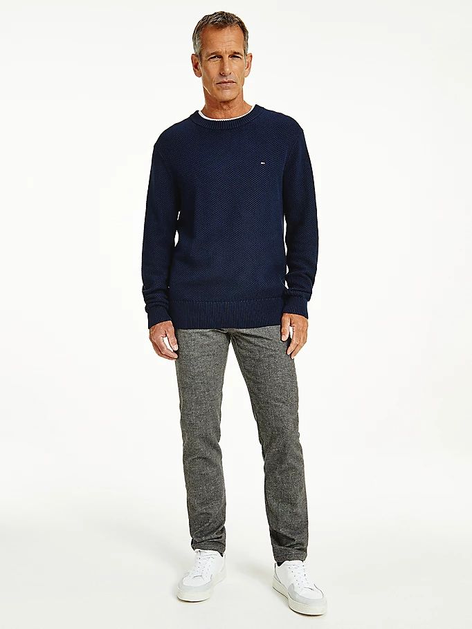 Tommy Hilfiger Textured Relaxed Fit Gensere Herre Blå | FEKONV-546