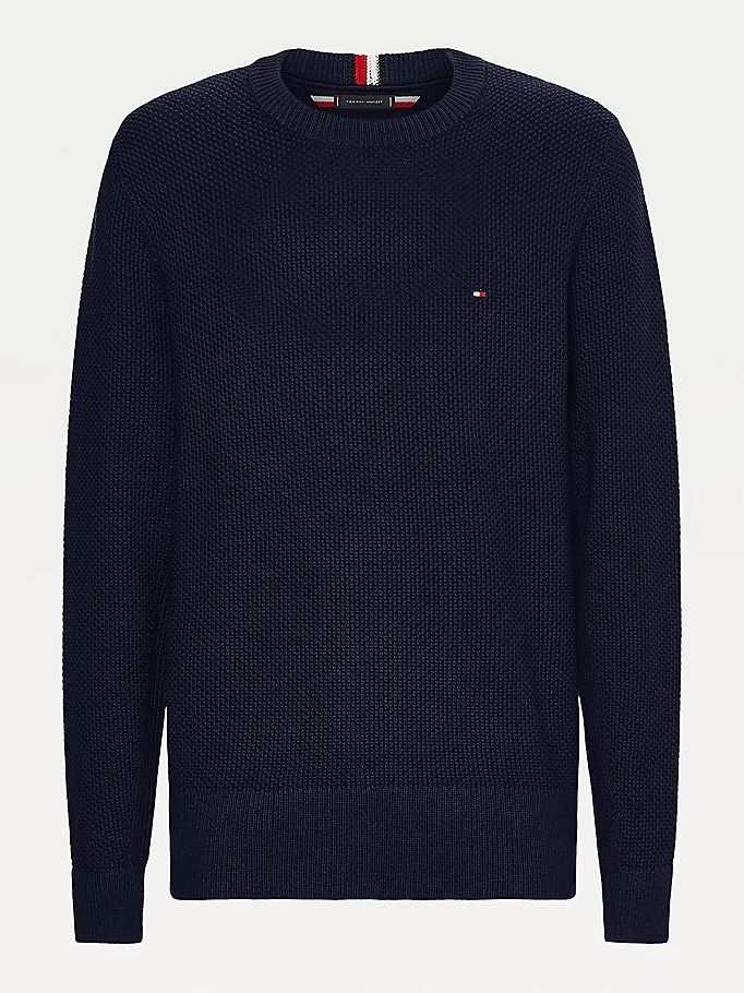 Tommy Hilfiger Textured Relaxed Fit Gensere Herre Blå | FEKONV-546