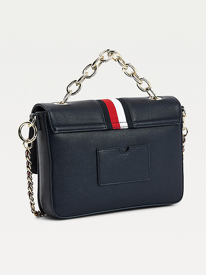 Tommy Hilfiger Th Club Signature Horsebit Satchel Satchel Bag Dame Blå | TOJFKC-054