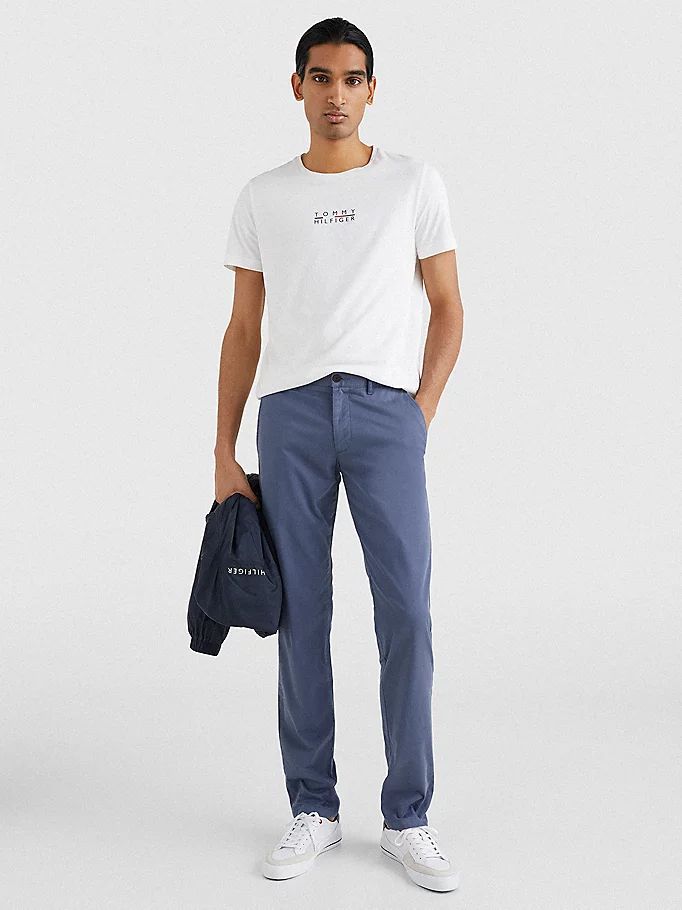 Tommy Hilfiger Th Flex Bleecker Satin Slim Bukser Herre Blå | AKBEOV-238