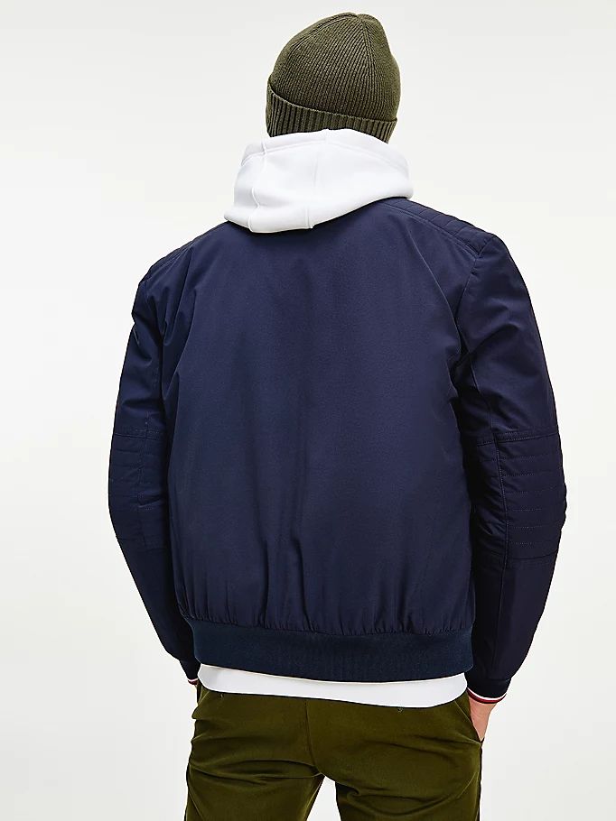 Tommy Hilfiger Th Flex Concealed Hood Filled Jakke Herre Blå | UTQSCK-537