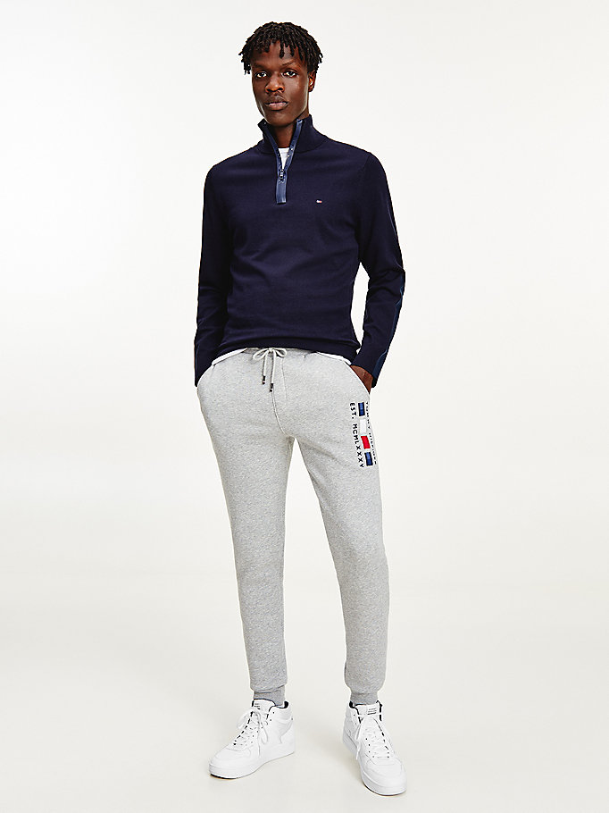 Tommy Hilfiger Th Flex Contrast Placket Half-Zip Gensere Herre Blå | BGIXQJ-618