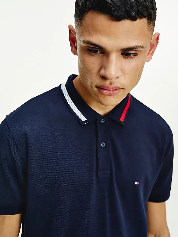 Tommy Hilfiger Th Flex Tipped Regular Fit Polo T Skjorte Herre Blå | QVPNEL-293