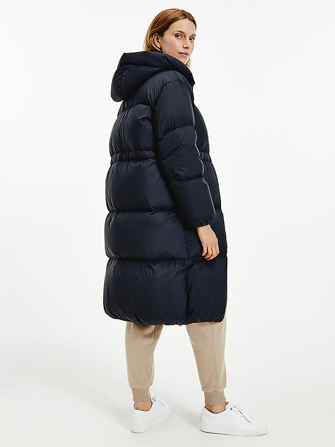 Tommy Hilfiger Th Protect Down Puffer Frakker Dame Svarte | IQSKGD-563