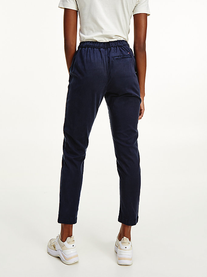 Tommy Hilfiger Th Soft Tapered Bukser Dame Blå | ECFXHA-071